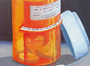 Medicine bottle with music pills inside