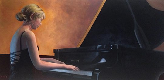 Girl playing a piano